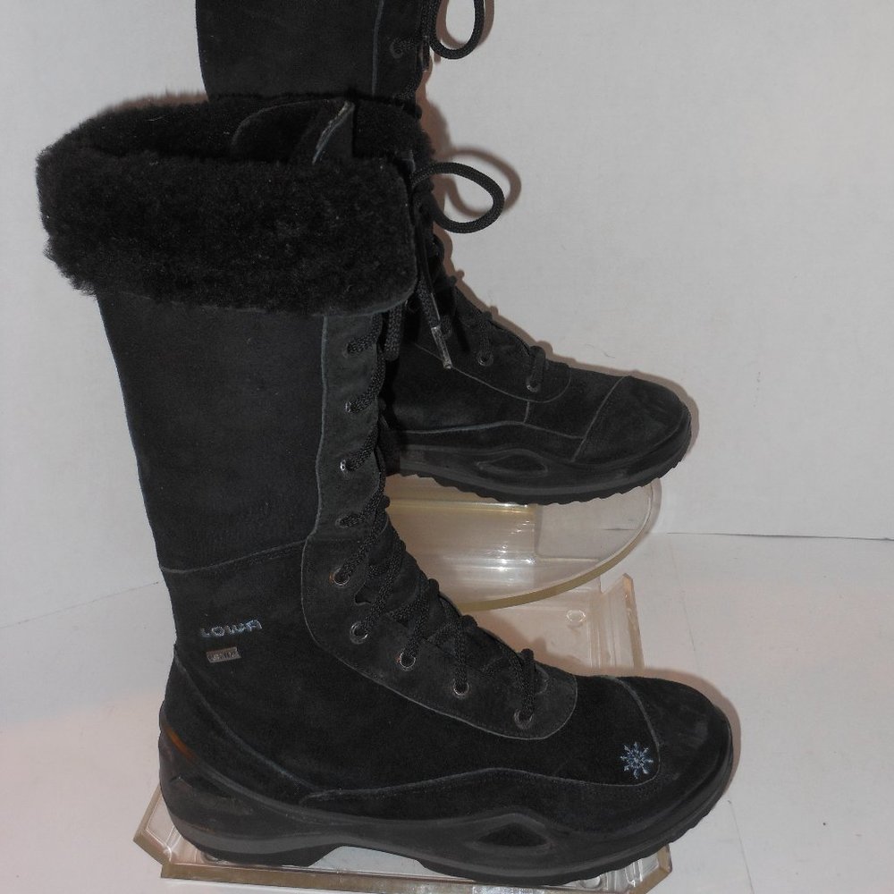 LORA GORTEX BLACK SUEDE KNEE HIGH BOOTS SIZE 8.5